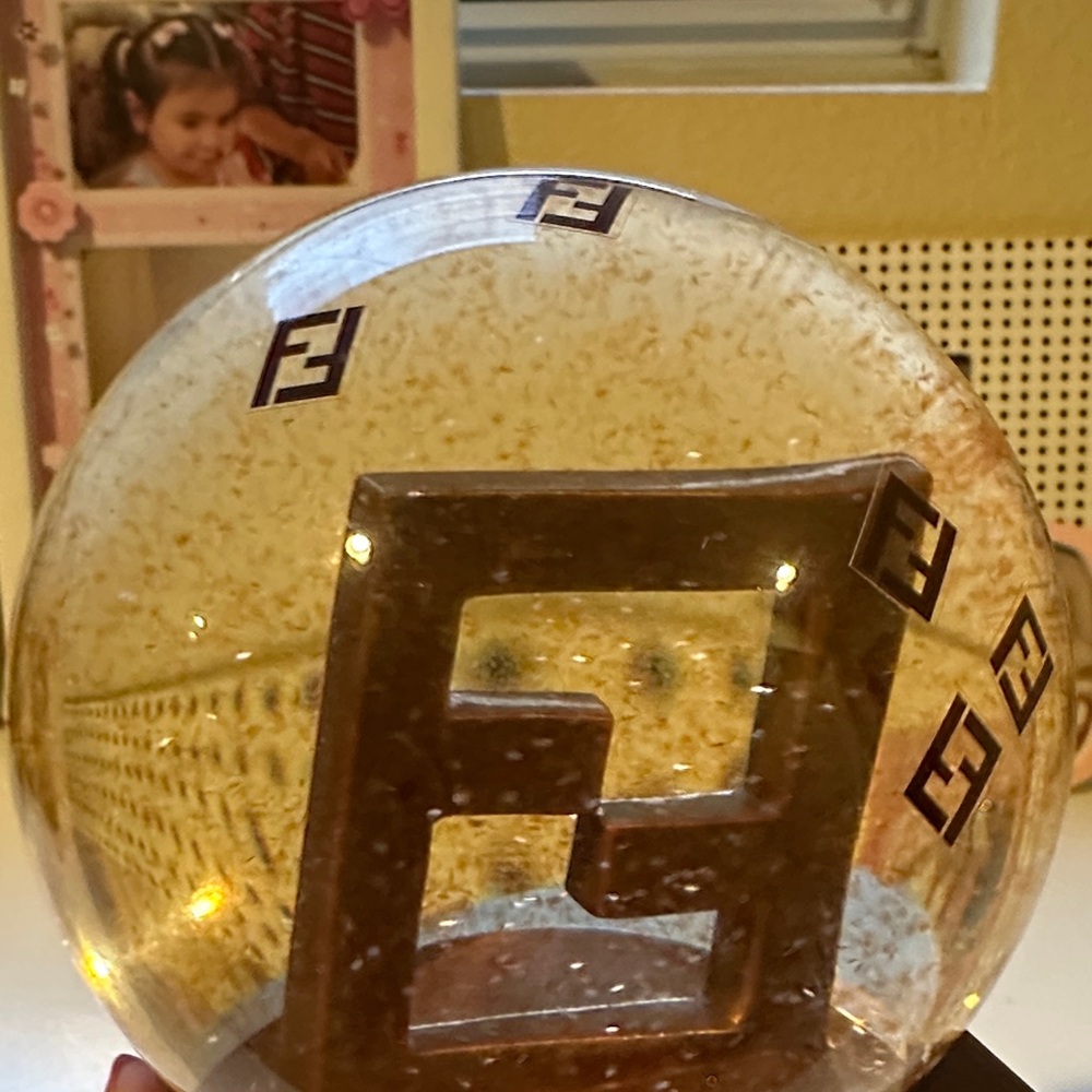 Fendi Gold Logo Snow Globe